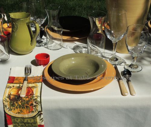 Tablescapes at Table Twenty-One, www.tabletwentyone.wordpress.com, Italian Honeysuckle: Single place setting