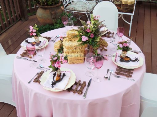 Tablescapes at Table Twenty-One, www.tabletwentyone.wordpress.com, Breast Cancer Awareness Month: Pretty in Pink for the Cowgirl in You: Full table