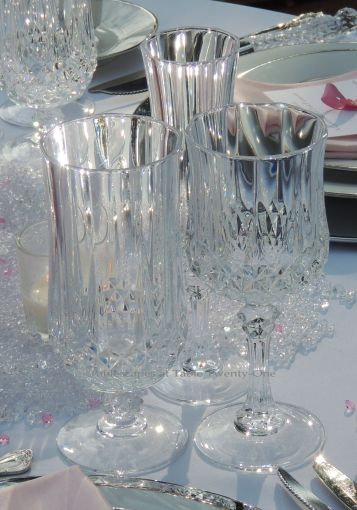 Tablescapes at Table Twenty-One, www.tabletwentyone.wordpress.com, Bald Is Beautiful: Cristal d'Arques Longchamps stemware
