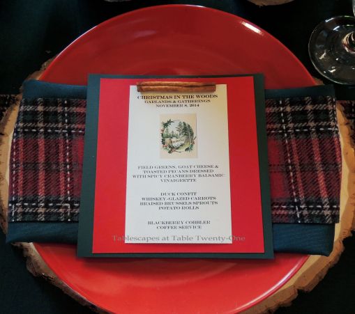 Alycia Nichols, Tablescapes at Table Twenty-One, www.tabletwentyone.wordpress.com, “Christmas in the Woods”: Menu