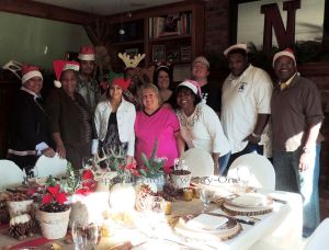 Our home was already decorated for Christmas before the Thanksgiving Day dinner we hosted, so we took the opportunity to take a Christmas pic in front of the tree!