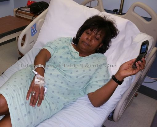 I have no good veins in my arm, so they went for the hand...AGAIN!!!