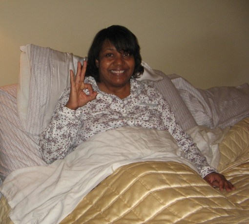 Back at home on Tuesday night, awaiting surgery on Thursday morning.