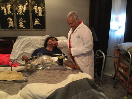 Mom playing "Nurse Ratched/Dr. Jekyll" :-)